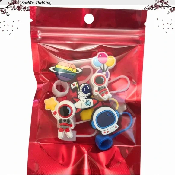 Astronaut Straw Topper Set (5pc) - Picture 2 of 2